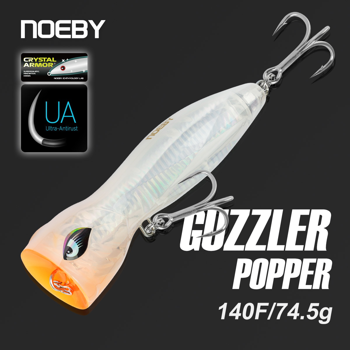 Noeby Popper Angelköder 140 mm 75 g Topwater groß Spalsh Wobbler Verstärkter künstlicher harter Köder Meer GT Thunfisch Angelköder