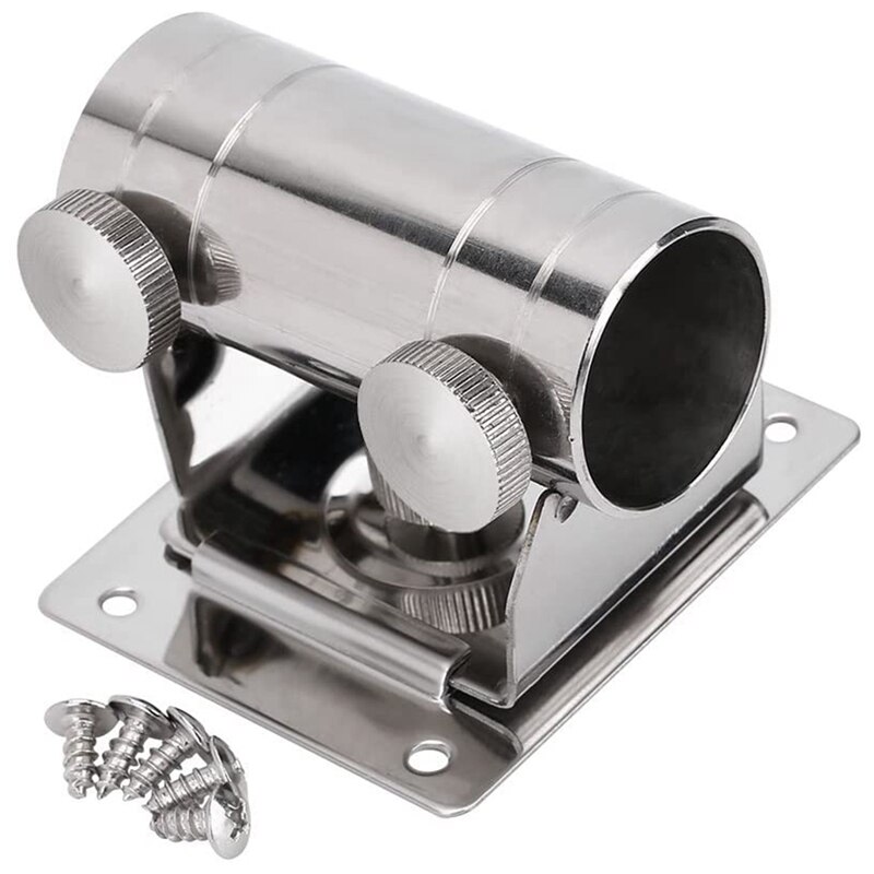 Soporte de Base de paraguas de pesca, Base de soporte abrazadera pedestal de paraguas de acero inoxidable ajustable para caja de pesca: Default Title