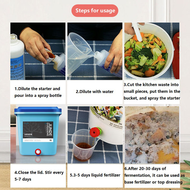 10L Courtyard Compost Bin Pokashi Kitchen Waste Composting Bucket Home Fermentation Box Outdoor Courtyard Garden Trash Can