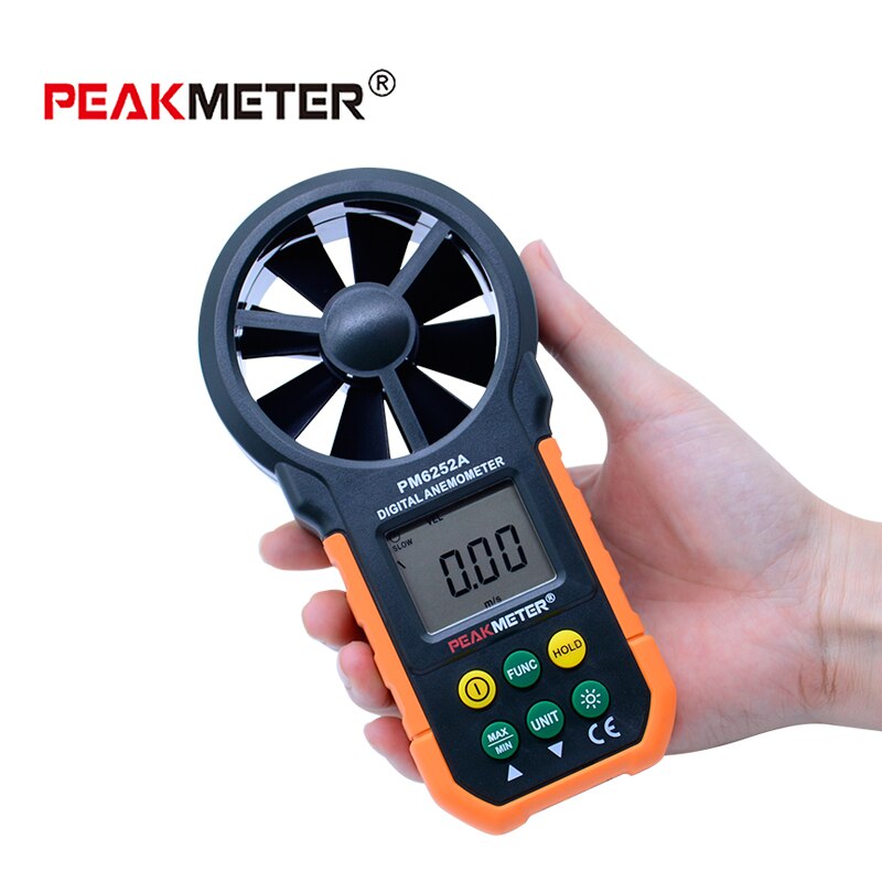 PEAKMETER PM6252A/B USB Digital Anemometer Temperature Humidity Wind Speed Air Volume Measuring Meter With LCD Backlight