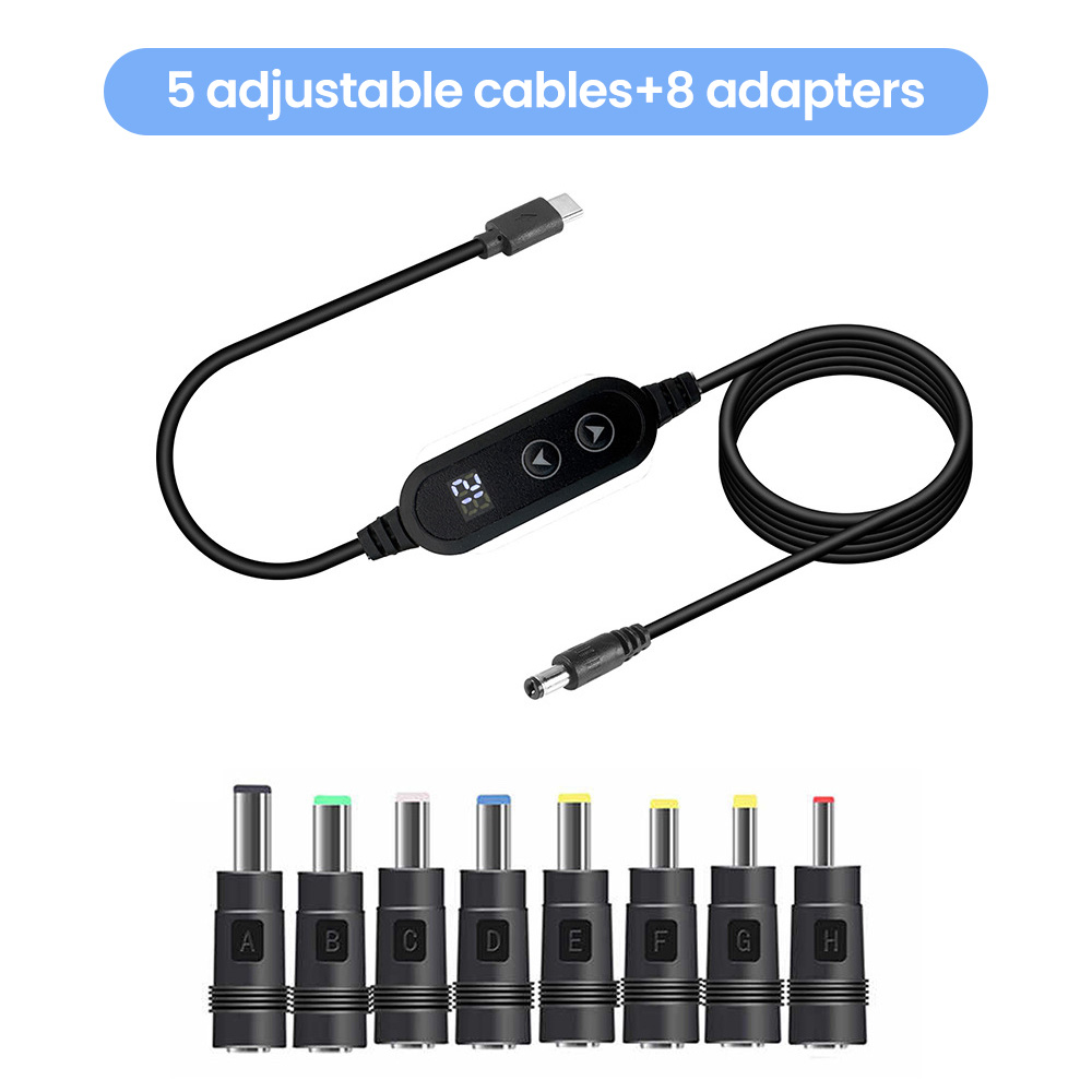 Cavo di alimentazione DC a tipo C aumento USB PD 5V 9V 12V 15V 20V 5.5x2.1mm per router senza fili altoparlante portatile telecamera CCTV: Rosso