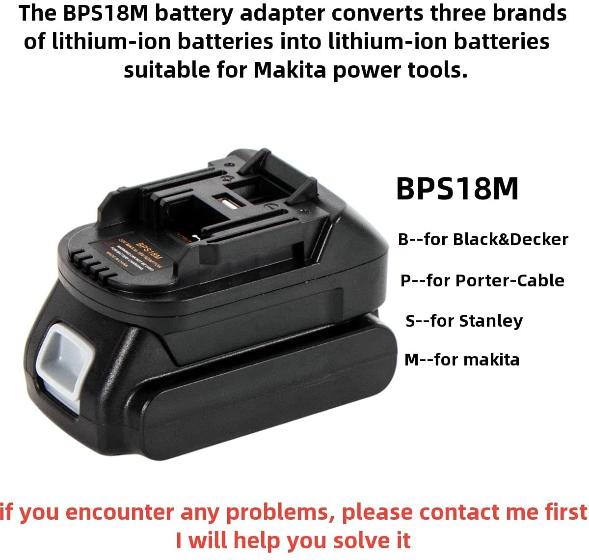 BPS18M Tool Battery Adapter For Black &amp; Decker/For Porter Cable/ For Stanley Battery is Converted To Replace For Makita BL1830