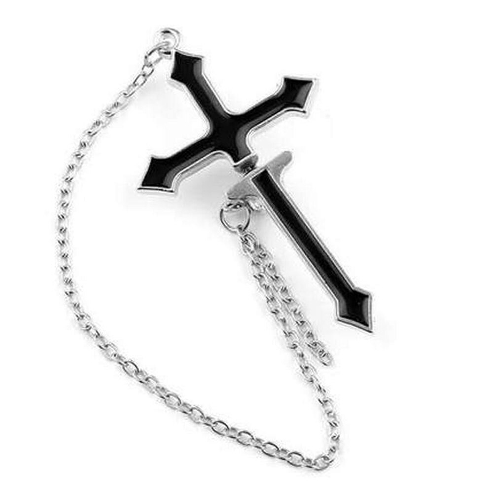 Fsunion 1Pc Kruis Oorbellen Lange Ketting Kruis Rits Oorbellen Party Punk Voor Vrouwen Mannen sieraden