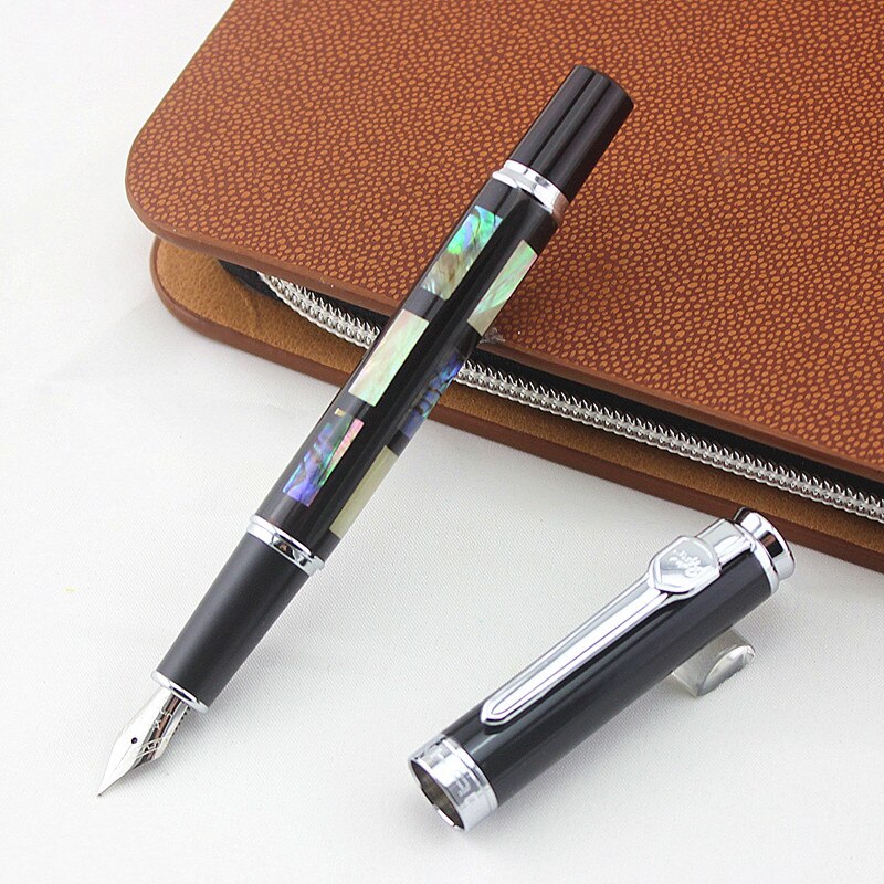 JINHAO 8802 Office School Supplies Traditional Chinese painting plum blossom Silver ceramic fountain Pen