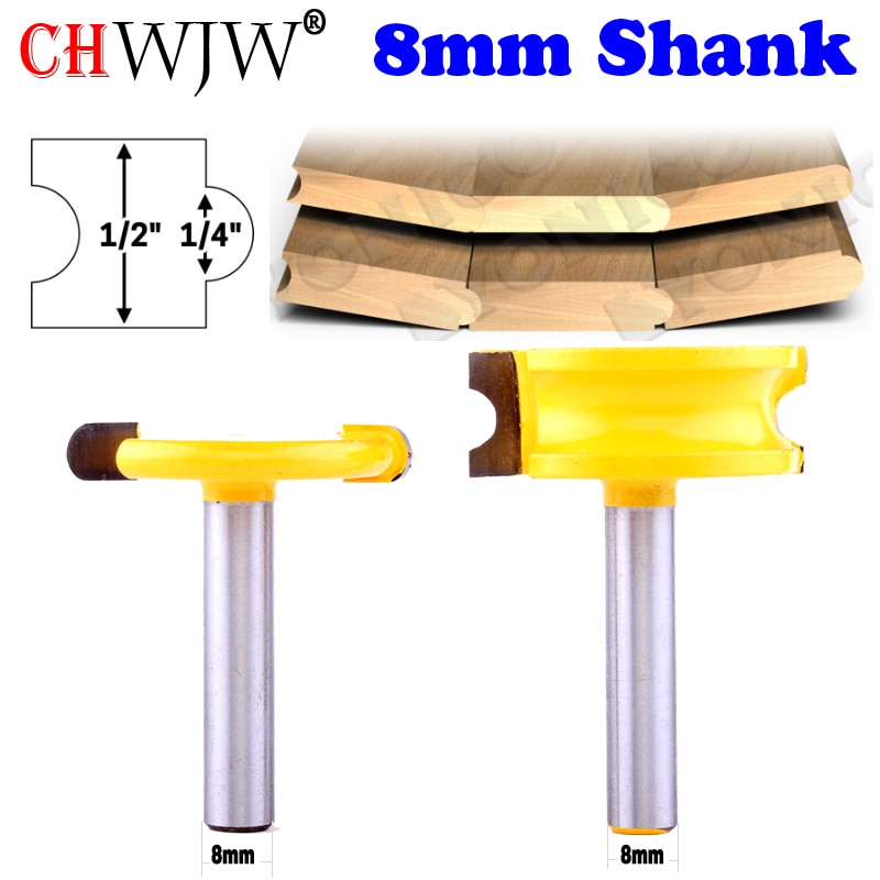 2 st 8mm Shank 1/4 "Dia. Kano Fluit en Bead Kano Joint Router Bit cutter houtbewerking bits hout frees