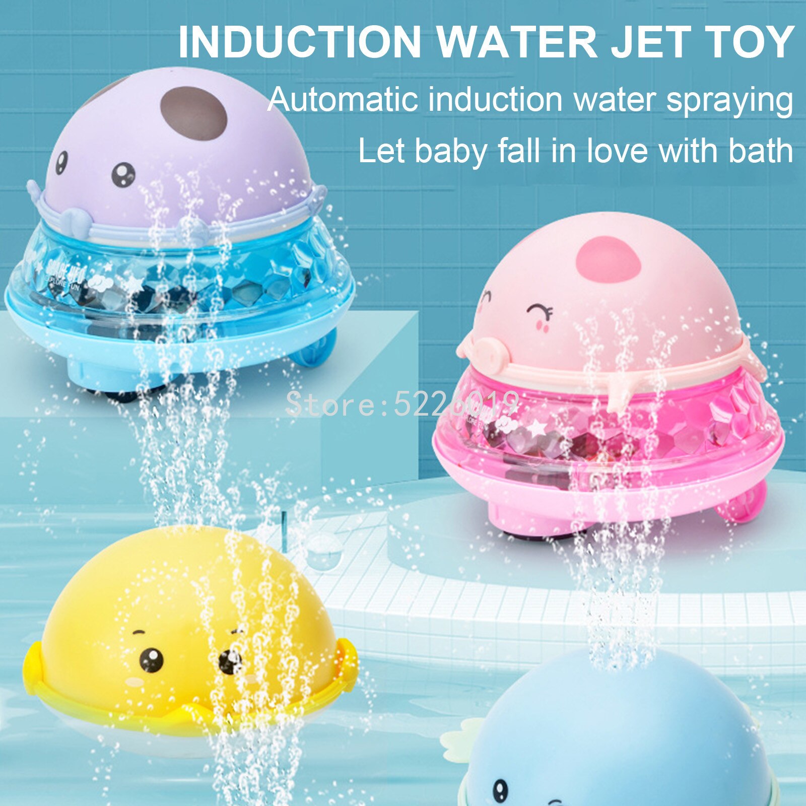 Baby Bath Toys Spray Water Shower Swim Pool Bathing Toys for Kids Electric Whale Bath Ball with Light Music Bathroom Toys