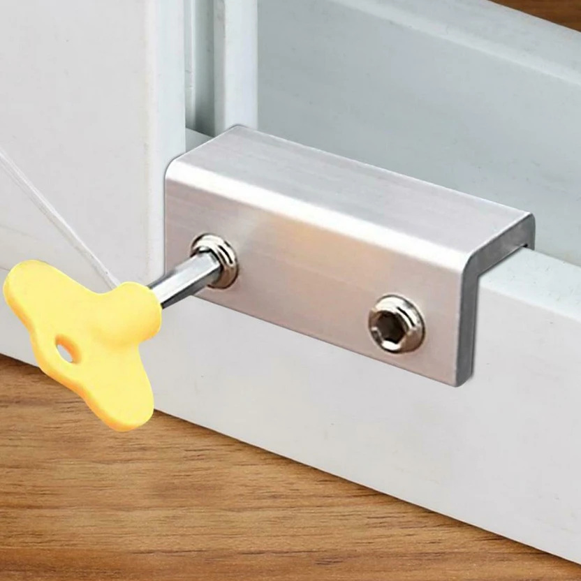 1-10PCS Adjustable Window Lock Stopper Safety Locks Restrictor for Baby Kids Non Punch Sliding Door Window Limit Lock Hardware