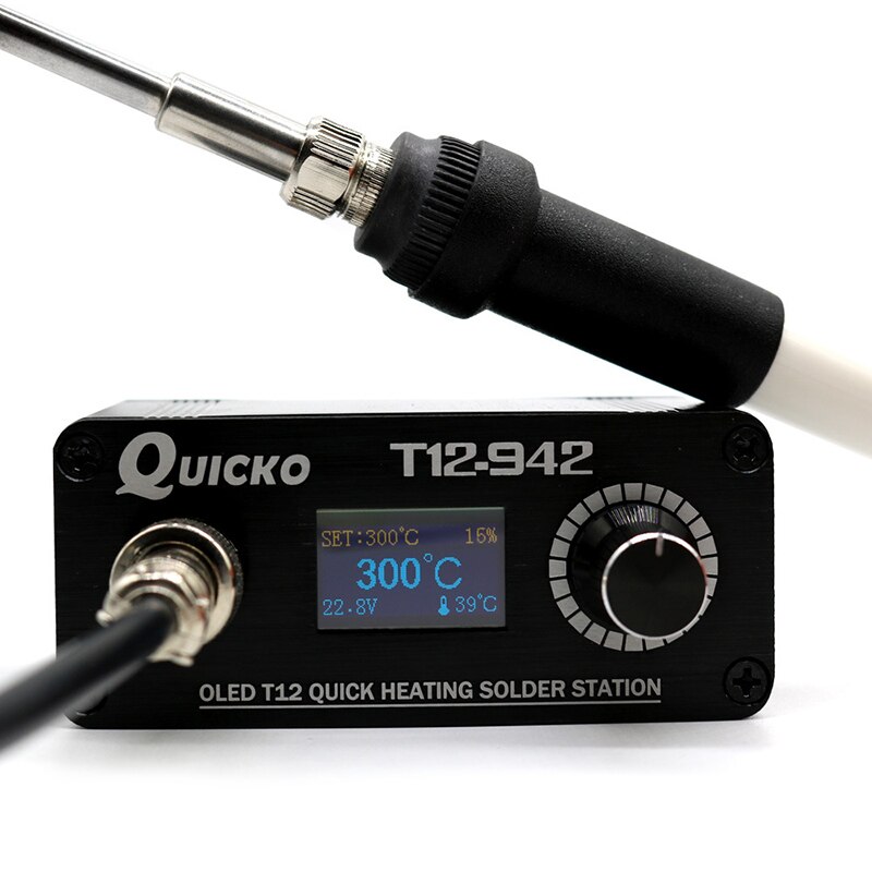 Mini T12-942 oled digital diy ferramentas de solda elétrica estação de solda kit com t12 dicas e alça ferro: Default Title