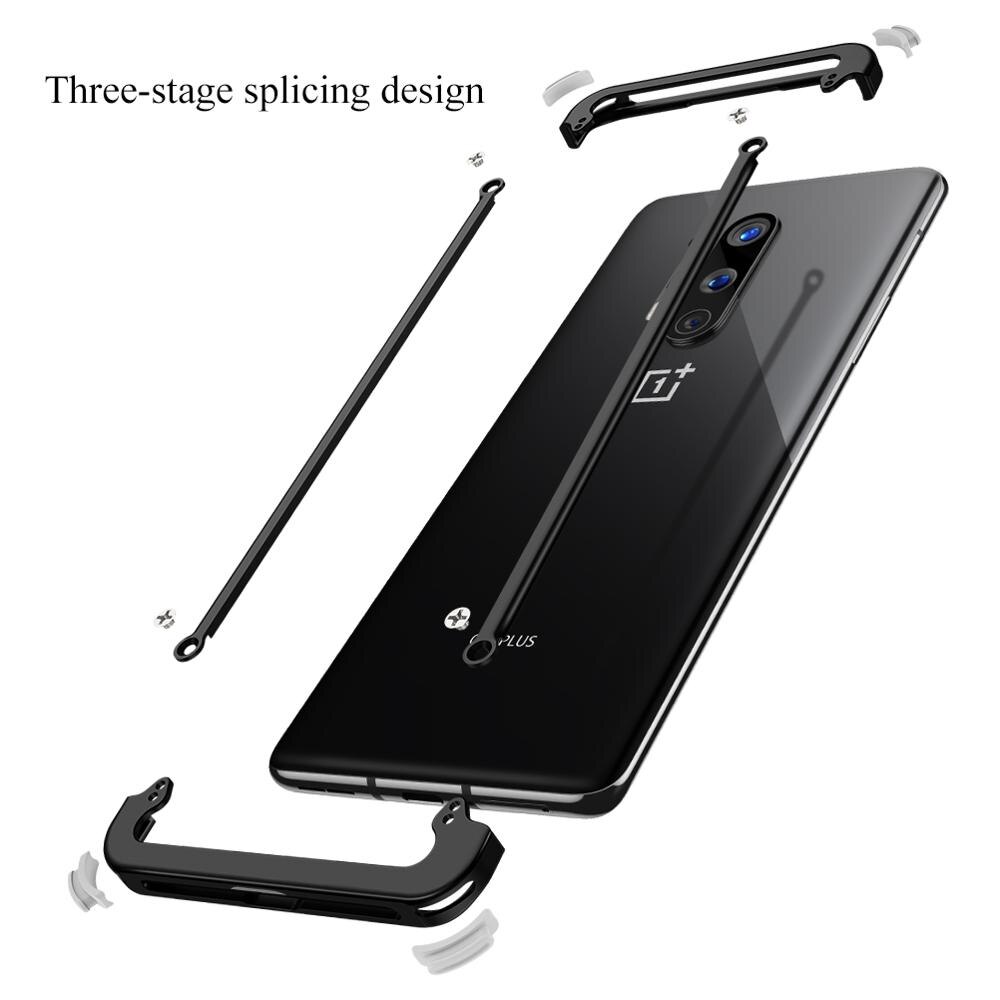 Phone Case For Oneplus 8 & 8pro luxury Metal Frame Shape With Airbag Shockproof original case Bumper Back Bover Cool Case