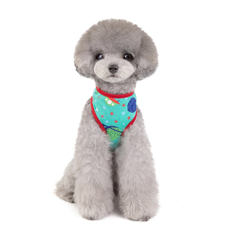 Cartoon Planet Print Pet Vest Summer Thin Dog Vest T-shirt Around the Star Dog Clothes for Small Medium Dogs Pet Costume