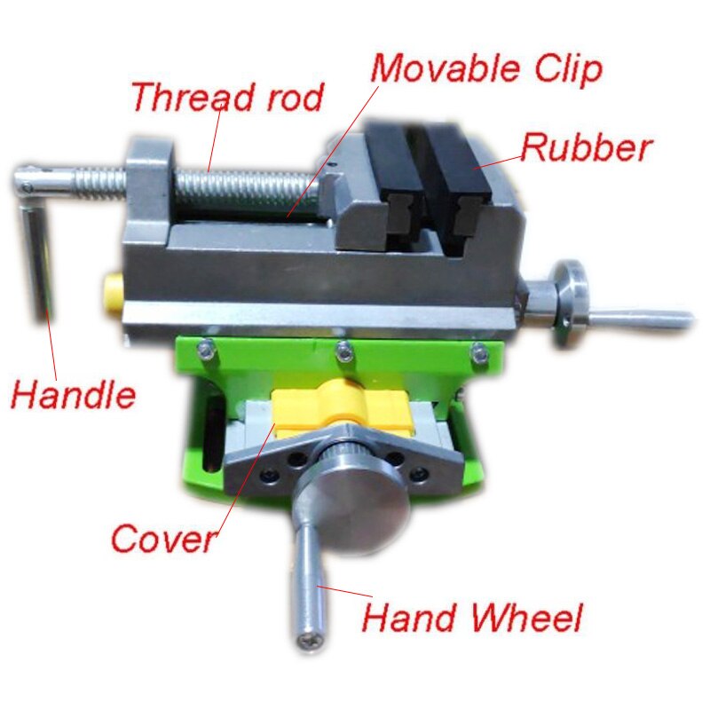 X Y-axis Table Bench Vise 3 inch Adjustable Cross Compound Desk Vise Worktable Bench Clamp Fixture For DIY Drilling