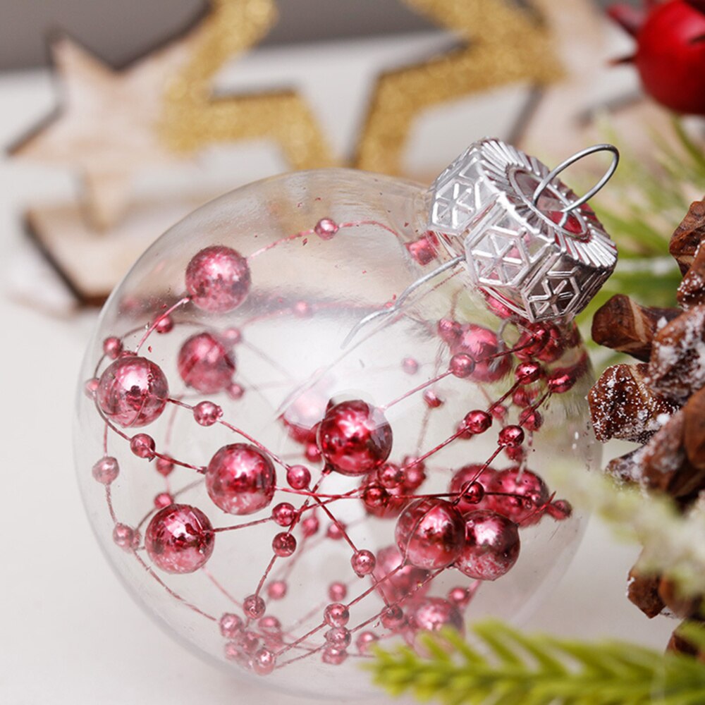 30 stk 1 sæt ornamenter pynt håndværk lyserøde julekugler kuglevedhæng til juletræ: Default Title