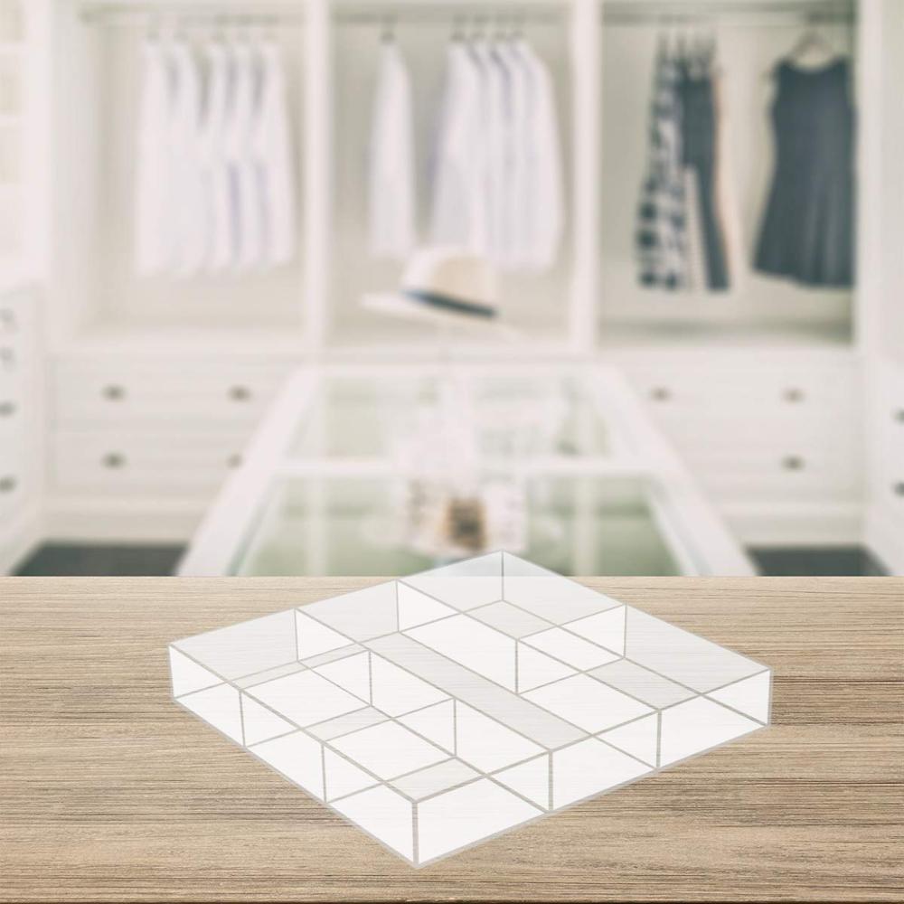 Acrylic Drawer Organizer Storage Tray, Clear Plastic Desk Makeup Drawer Organizer for Kitchen,Bathroom,Office