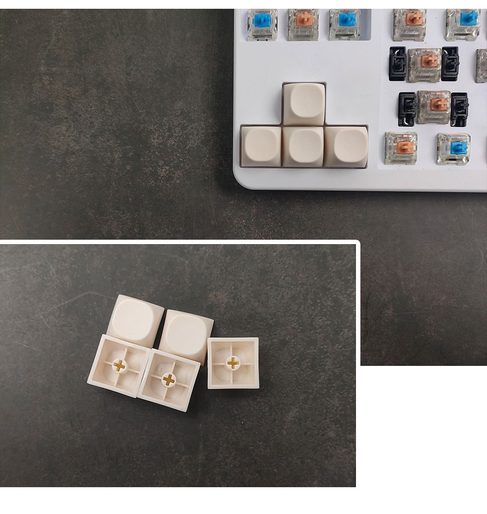 NPKC MA Profile PBT Keycaps 10PCS Blank 1u Keycap for Cherry MX Switch Keyboard Mechanical Key Caps DIY Custom Key Cap: Cream Color