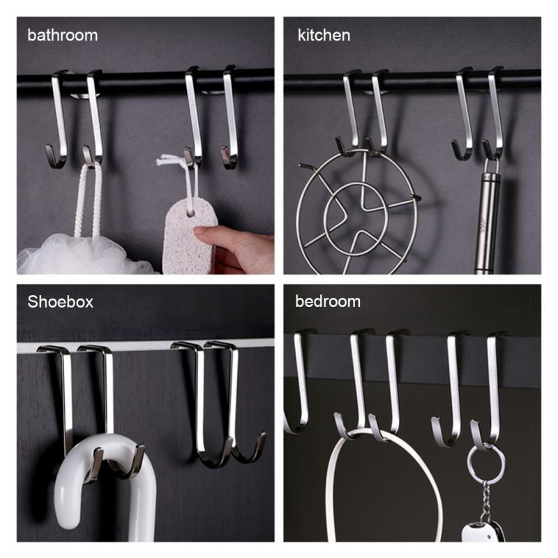 Rvs Dubbele S Haak Sluiting Vorm Opslag Haak Voor Badkamer Keuken Muur En Deur Organizer Accessoires Purse Hook