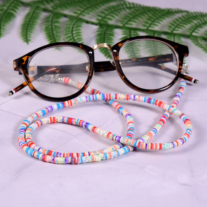 Porte-lunettes de soleil à lanière, porte-masque coloré à la pour femmes, lunettes de lecture, chaîne suspendue au cou: 5