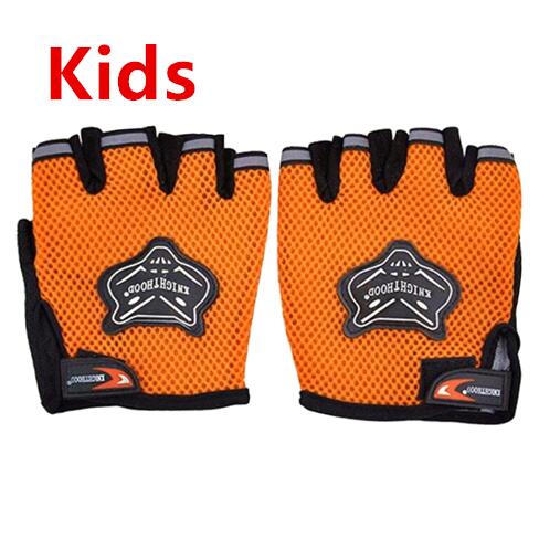 chico s deportes al aire libre guantes de moto transpirables Fitness medio dedo estilo moto guante para niño chico guantes de moto de cross: Kids Orang