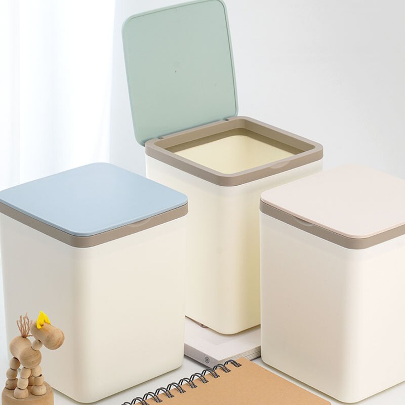 Kitchen Mini Trash Bin Bedroom Desk Baby Recicling Garbage Bin Small Plastic Toilet Bathroom Set Cute Poubelle Home Garden