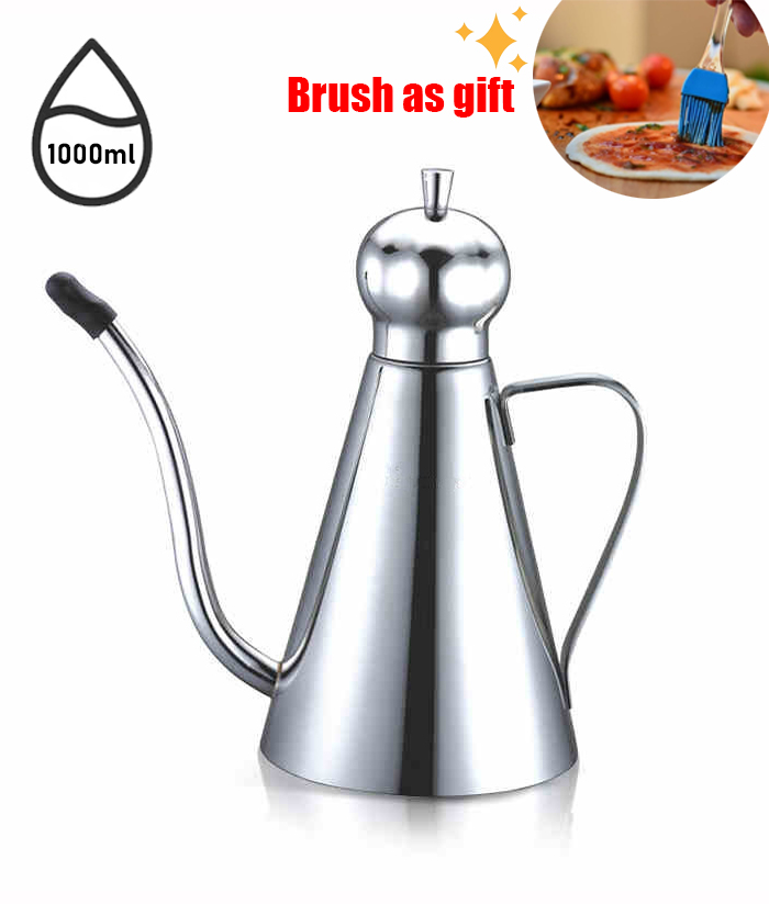 SUS304 Stainless Steel Oil Dispenser Bottle Leakproof Cruet with Spout Easy Precision Pouring of Olive Oil Vinegar and Grease: plum