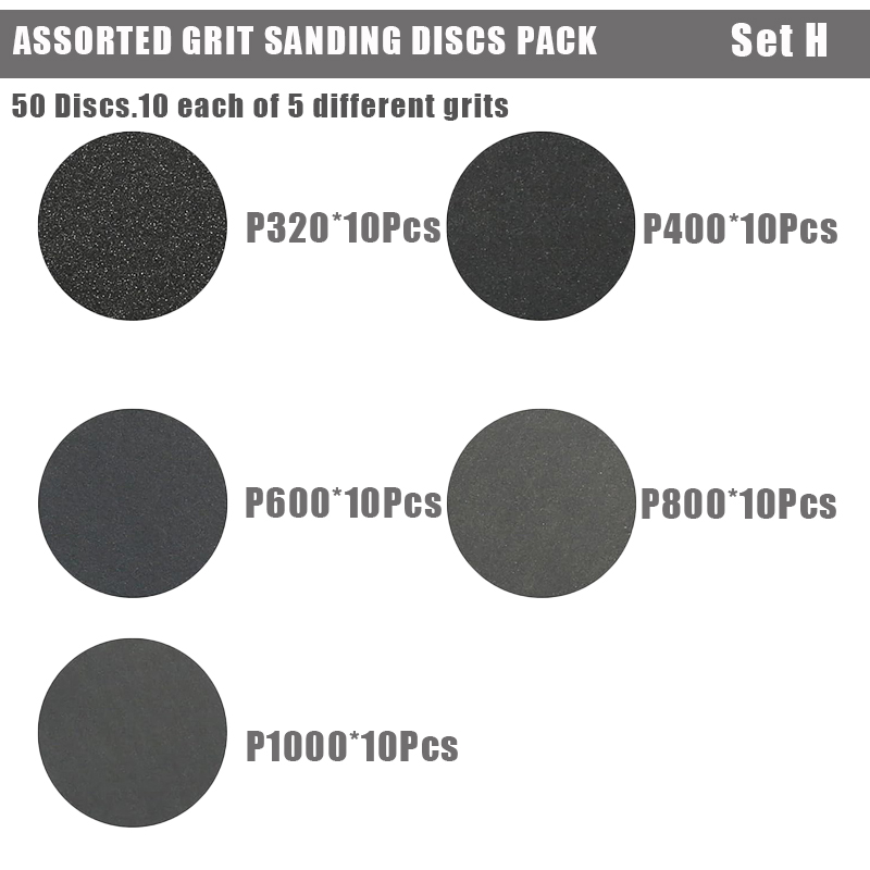 50 Pcs 3 Inch 75mm Sanding Discs Wet/Dry Hook and Loop Sandpaper Assortment 60 To 10000 Grits Abrasive Grinding Disc Polishing: black