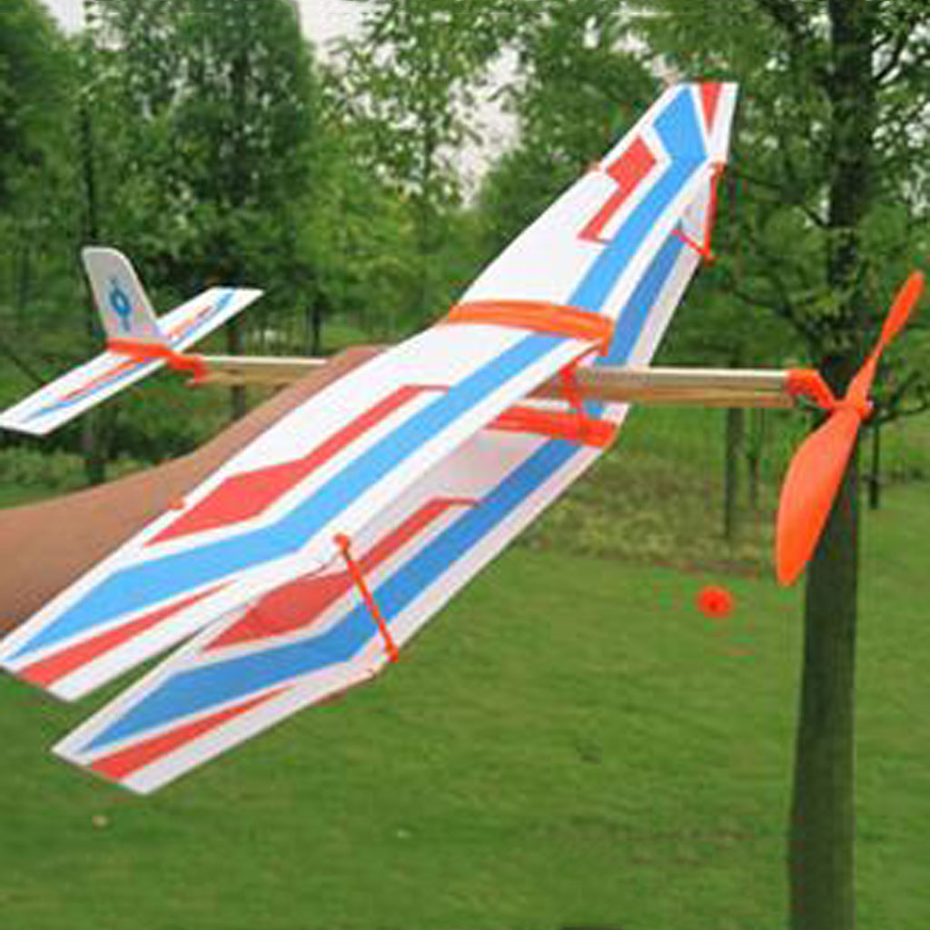 Bygge dine egne flyvende fly, gummibånddrevet flymodel fly legetøj diy drage børn udendørs leg , 50 x 43 x 12cm