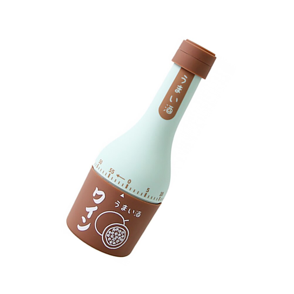 Bottle-shape Mechanical Timer Plastic Timer Bottle Cooking Baking Timing Device: Brown