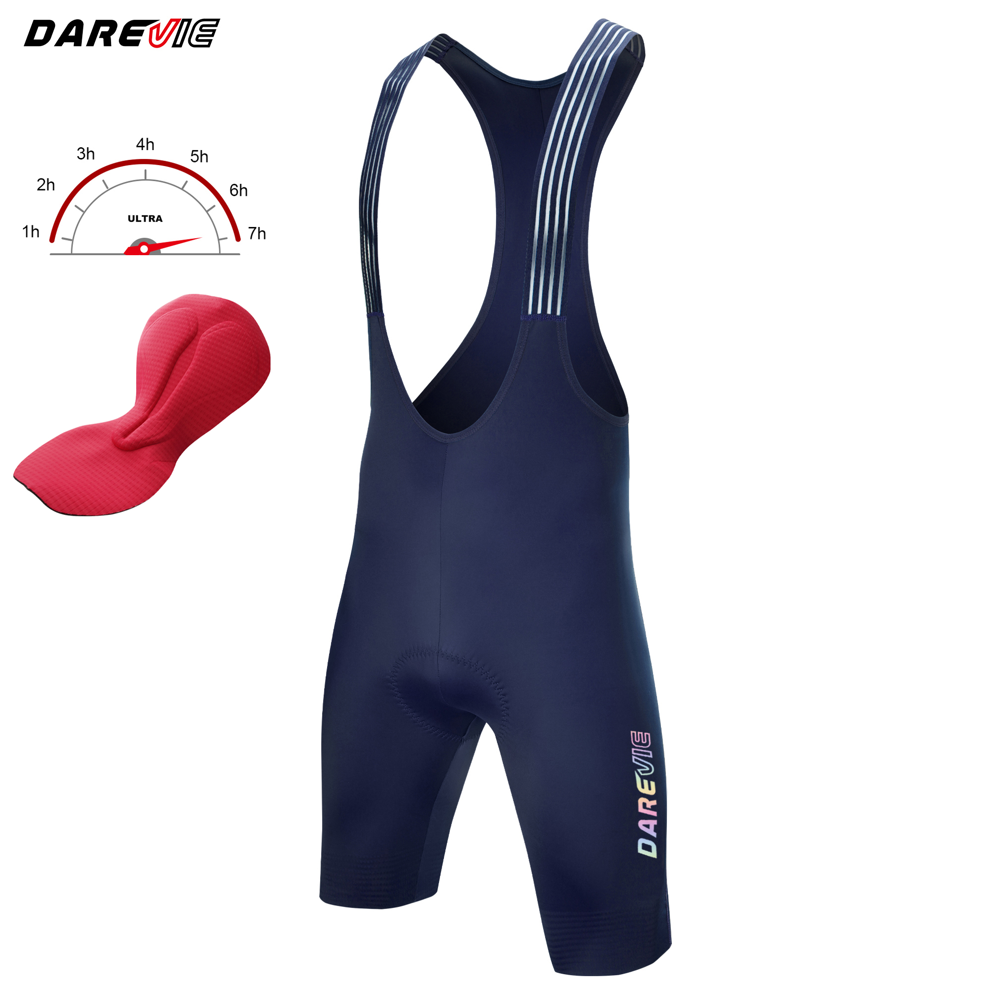 DAREVIE cuissard de cyclisme sans couture 4.0 italie élastique-interface Pad short de cyclisme diamant jambe pince hommes Bretelelle Shorts: S / green