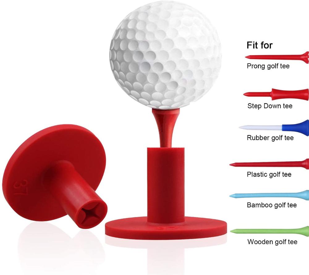 Crestgolf Rubber Golf Tees Houder, duurzaam Rubber Praktijk Tees 1.55 Inches Ideaal Voor Golf Praktijk Mat Indoor Outdoor Pack Van 4