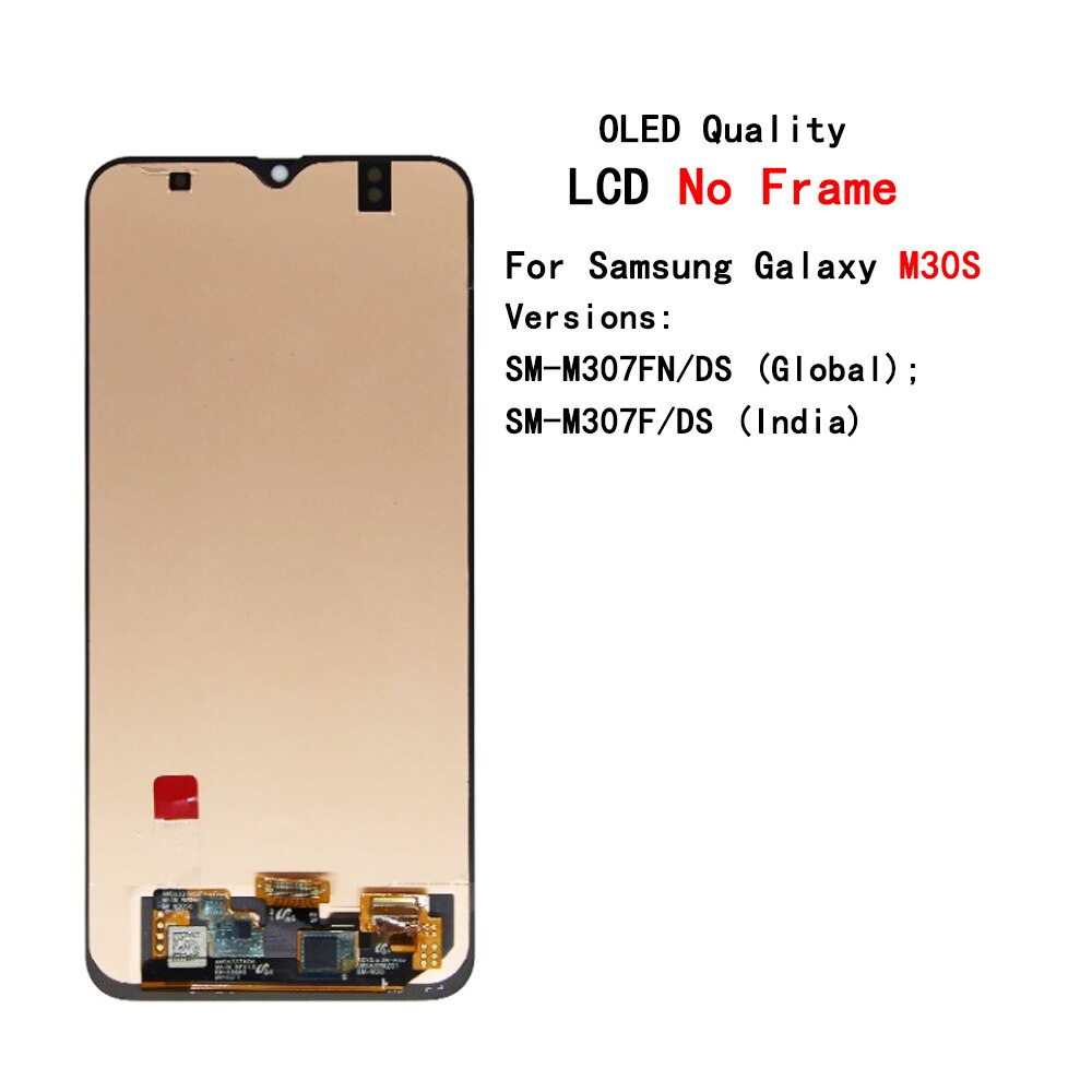 For SAMSUNG GALAXY M10 M20 M30 M30S LCD Display Touch Screen Digitizer frame Assembly For SAMSUNG M105 M205 M305 M307 LCD Screen