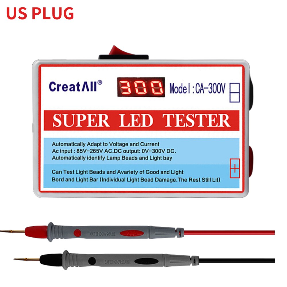 Led Lamp En Tv Backlight Tester Multipurpose Led Strips Kralen Test Tool Meetinstrumenten Led Tester 0-300V Uitgang: type 2 US Plug