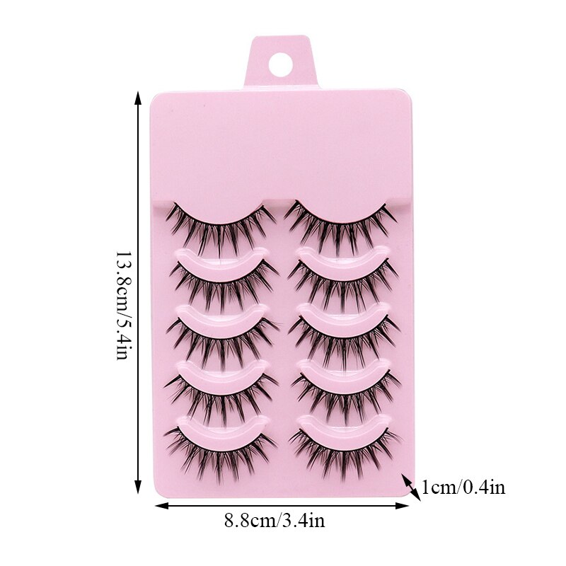 Pestañas postizas japonesas de fantasía, Cosplay del diablo pequeño, extensión de pestañas, maquillaje diario, 5 pares