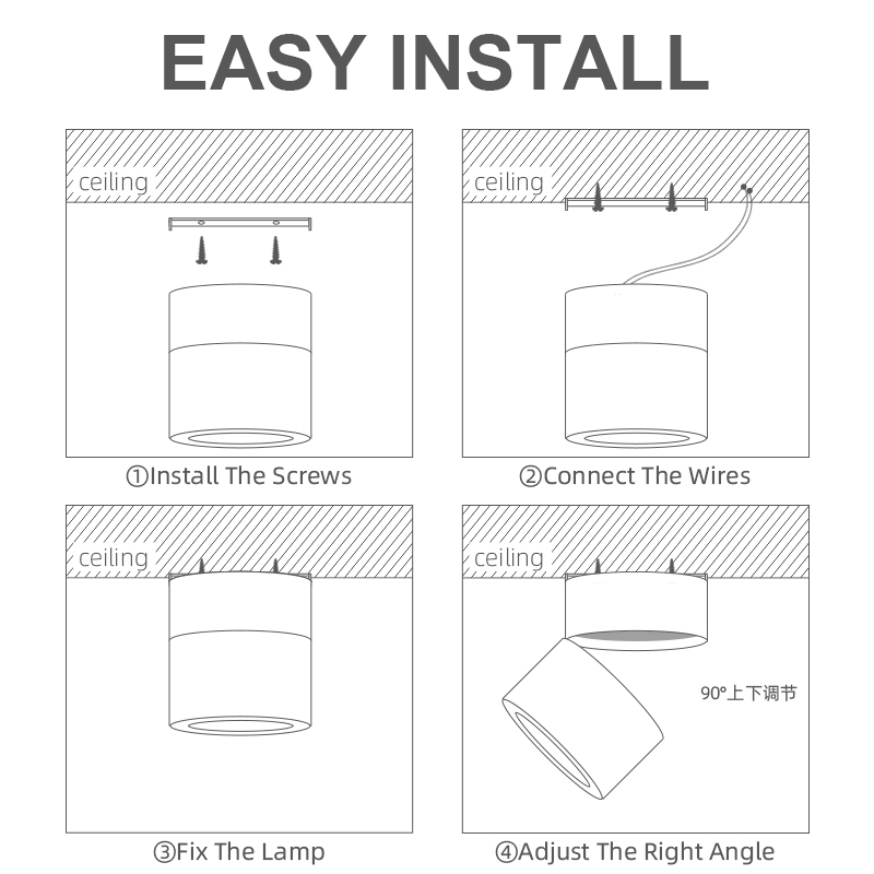 Foco de techo LED para sala de estar y cocina, luz de pista alargada montada en superficie, accesorio de aluminio plegable, 220V