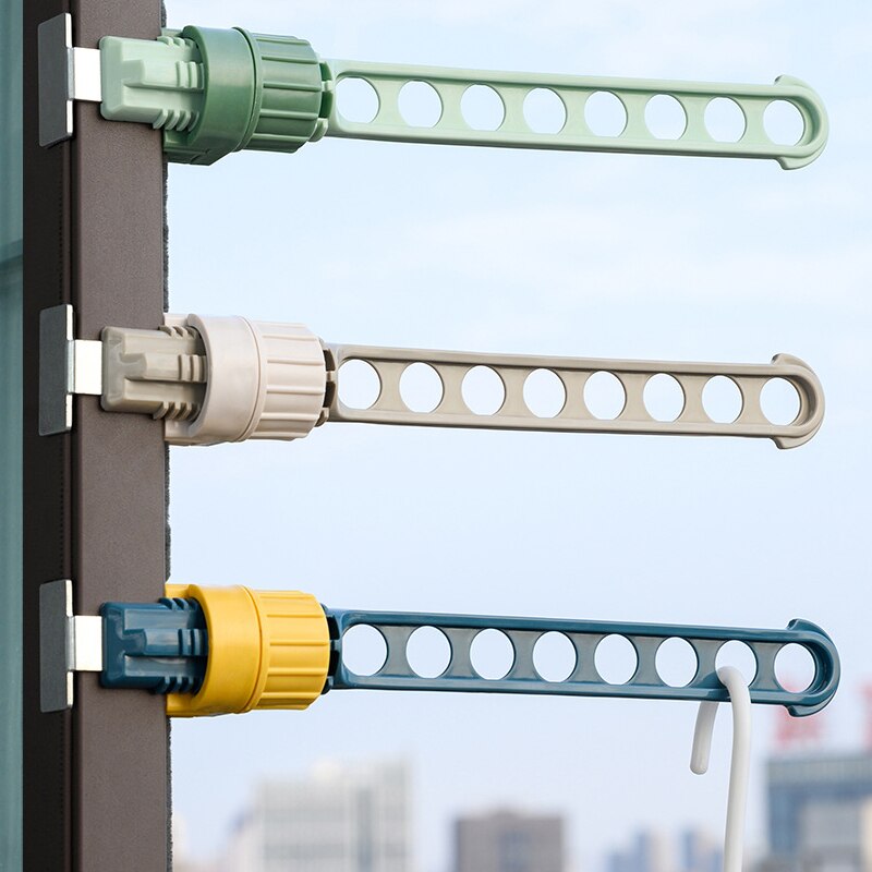 8 Holes Drying Rack Balcony Clothes Drying Rack Wall Mounted Clothes Drying Rack Bathroom Drying Rack Indoor Space Saving Rack