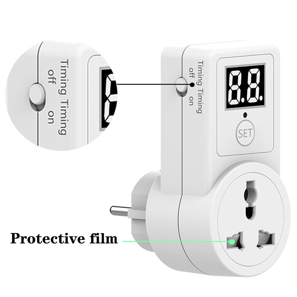 10A Digital Countdown Timer Switch Universal Socket Plug-In Time Control Phone Battery Electric Car Charge Electric Switch