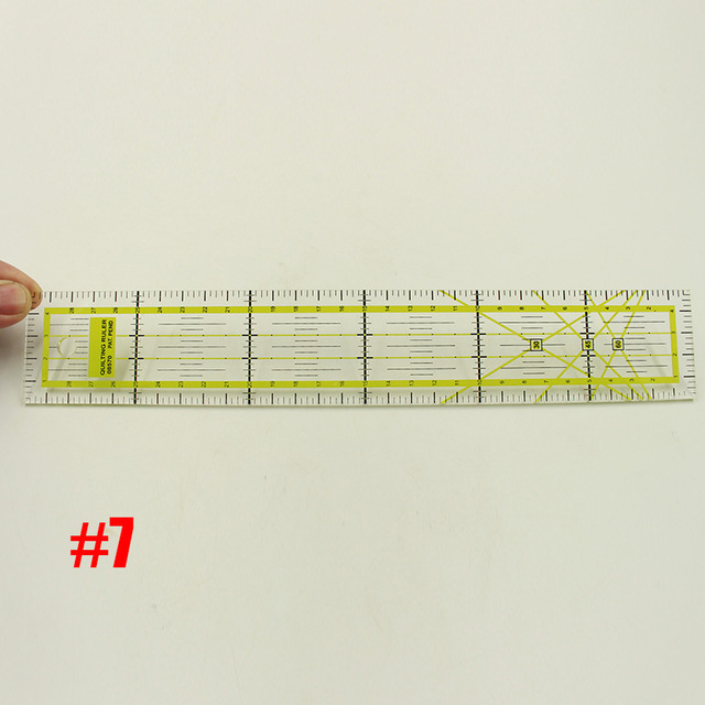 1pcs Plastic Clear Sewing Patchwork Ruler Tools Quilting Grid Rulers Cutting Pattern Tailors Ruler DIY Sewing Craft Scale Ruler: NO.7