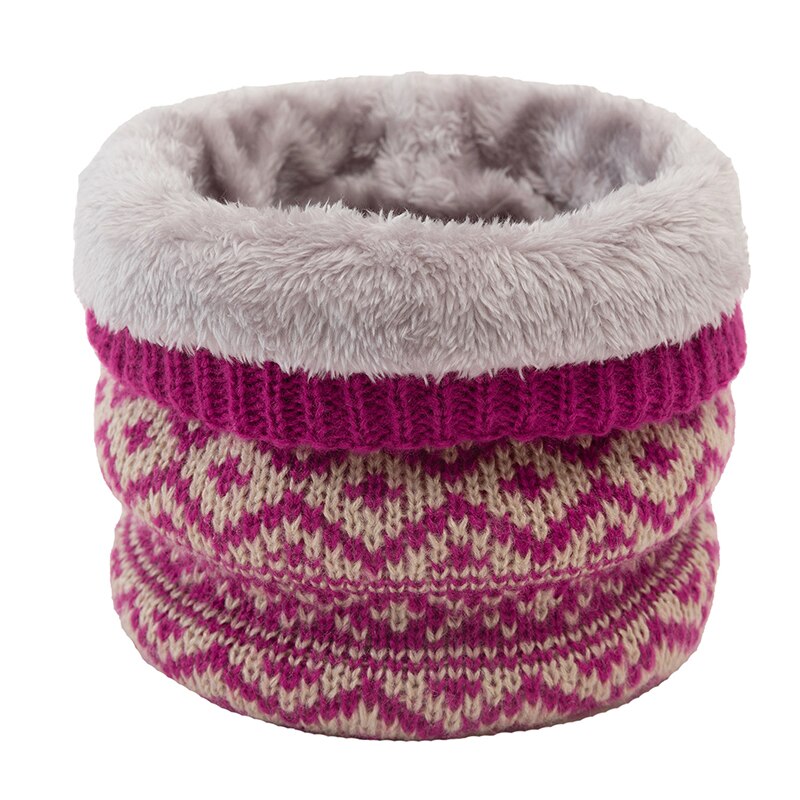Gebreide sjaals outdoor ski klim sjaal snood sjaal dikke nekwarmer ringsjaal wintersjaal kraag sjaals plus fluweel: Rozenrood
