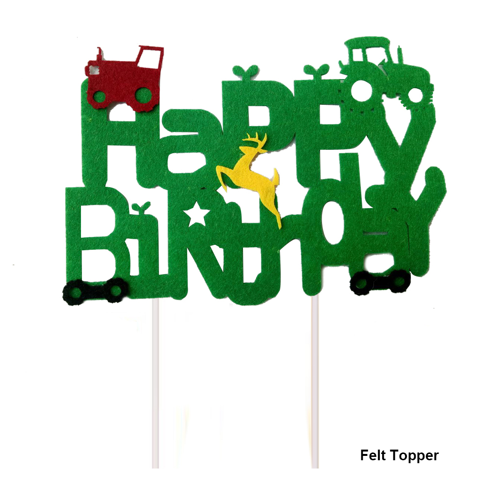 Tracteur gâteau Topper vert véhicule de ferme voitures joyeux anniversaire gâteau Topper enfants ferme tracteur thème fête tracteur gâteau décorations