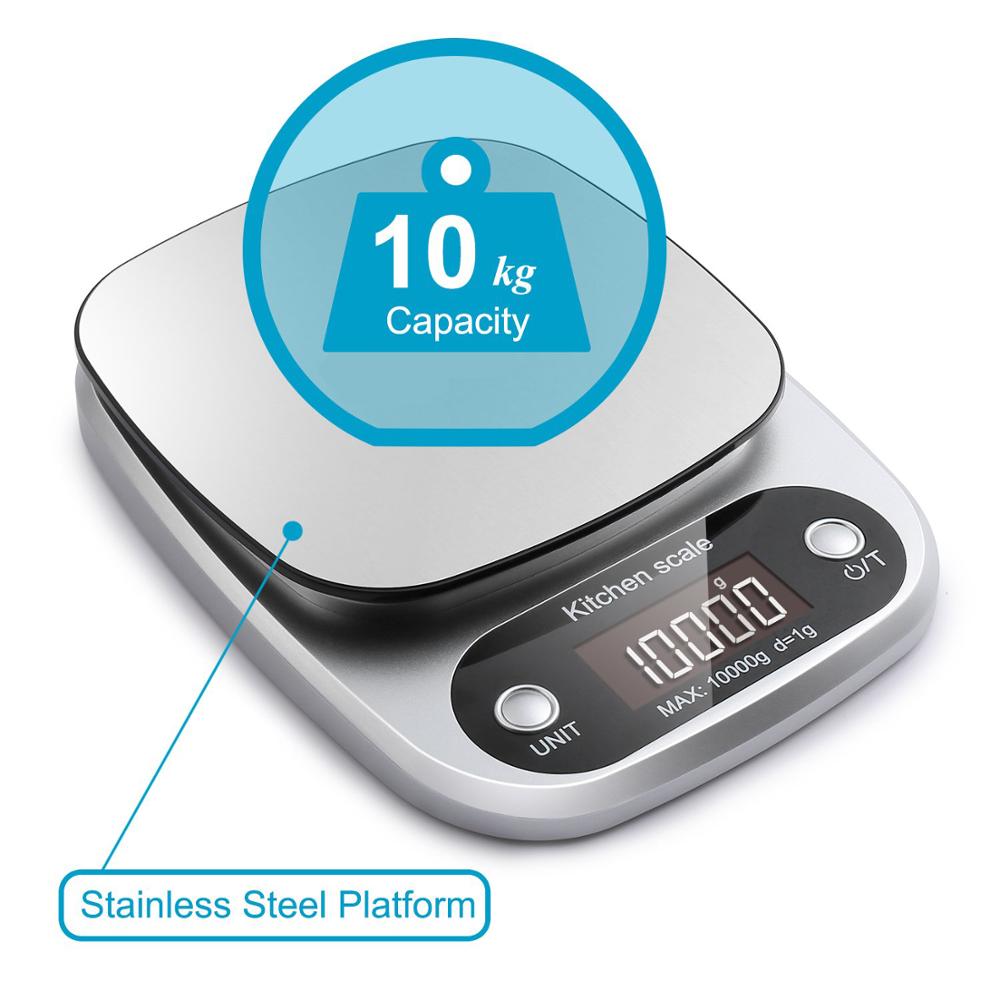 10kg Kitchen Scale Electronic Digital Food Scales With LCD Display Housewares Kitchen Accessories Novelty for Home Baking Cook