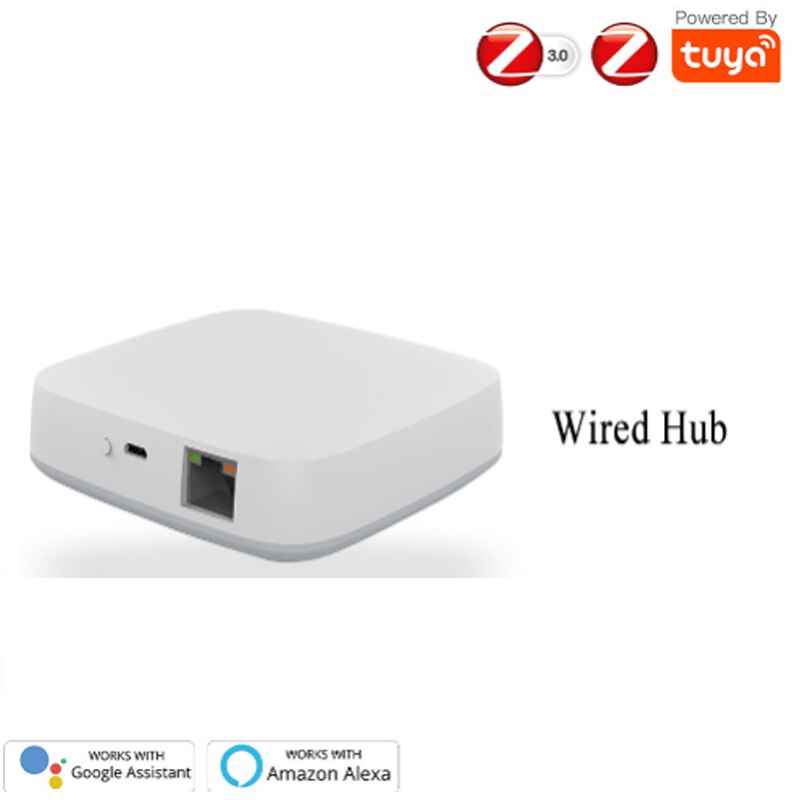 ZigBee Smart Gateway Hub Tuya APP Wireless/Wired WiFi ZigBee3.0 Smart Household Bridge Control Centor Fully Compatible Hub: Wired Hub