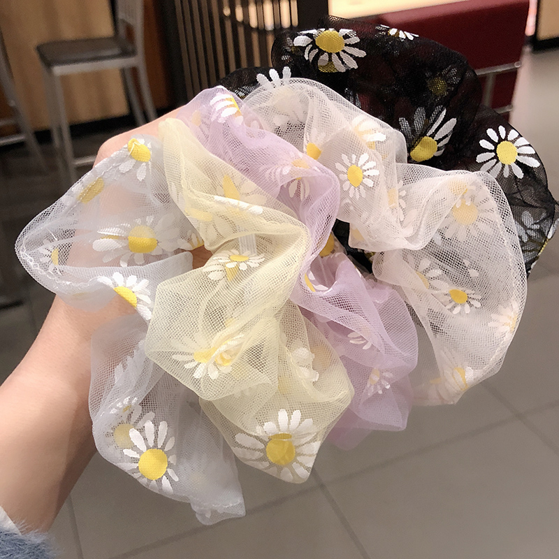 Nette Korea Weiche Gittergewebe Frauen Haar Scrunchie Mädchen Elastische Haar Bands dehnbar Haar Krawatten Pferdeschwanz Kopfschmuck Zubehör