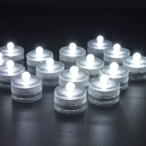 Photophore LED étanche, Simulation de bougie, Submersible, décor de fête de mariage, noël, 12 pièces/lot: WHITE / Plum shape