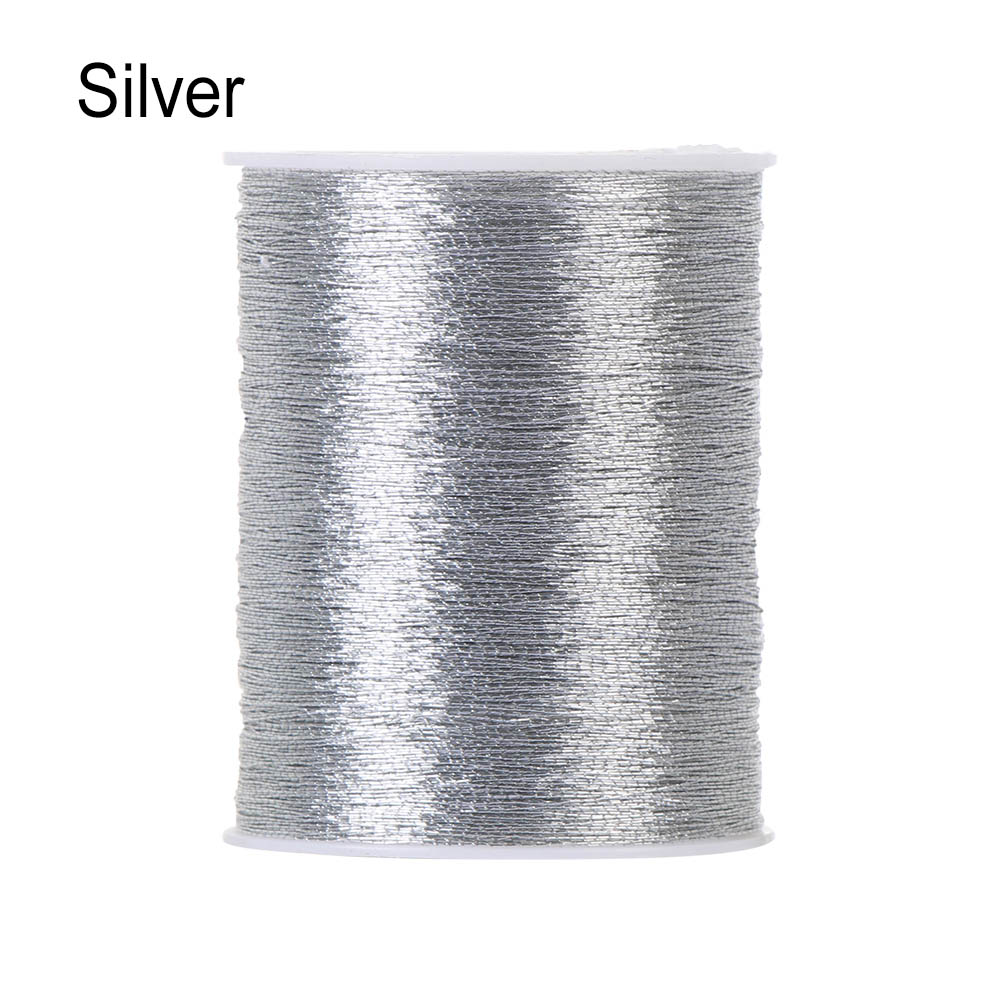 Carrete de hilo de bordar para máquina de coser, suministros de costura hechos a mano, accesorios, oro y plata, 1/2 rollos: silver