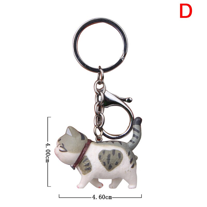 Porte-clés chat de dessin animé mignon, pendentif, chaton, tête secouée, sac de voiture, bijoux créatifs, à la , 10.5cm, 1 pièce: D