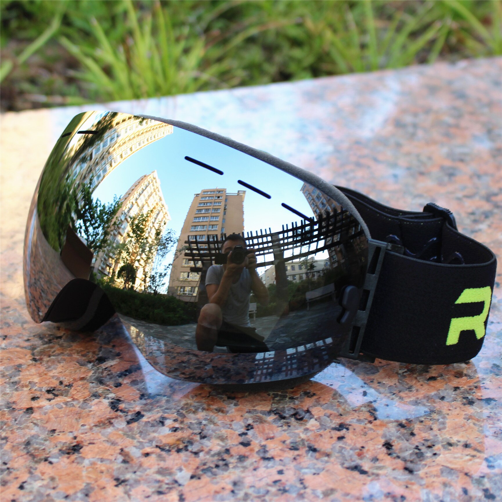 Brandski beskyttelsesbriller dobbel linse  uv400 anti-tåke voksen snowboard skibriller kvinner menn snøbriller med eske: 3