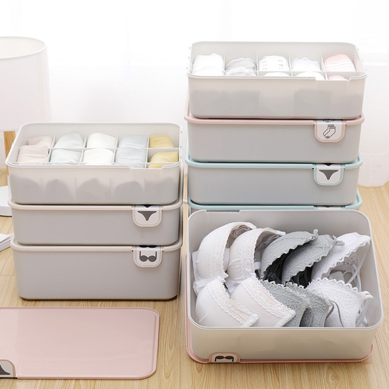 Boxi hjemmeundertøj opbevaringsboks arrangør plast støvtætte opbevaringsbokse til slips sok bh smykker diverse arrangører kasser