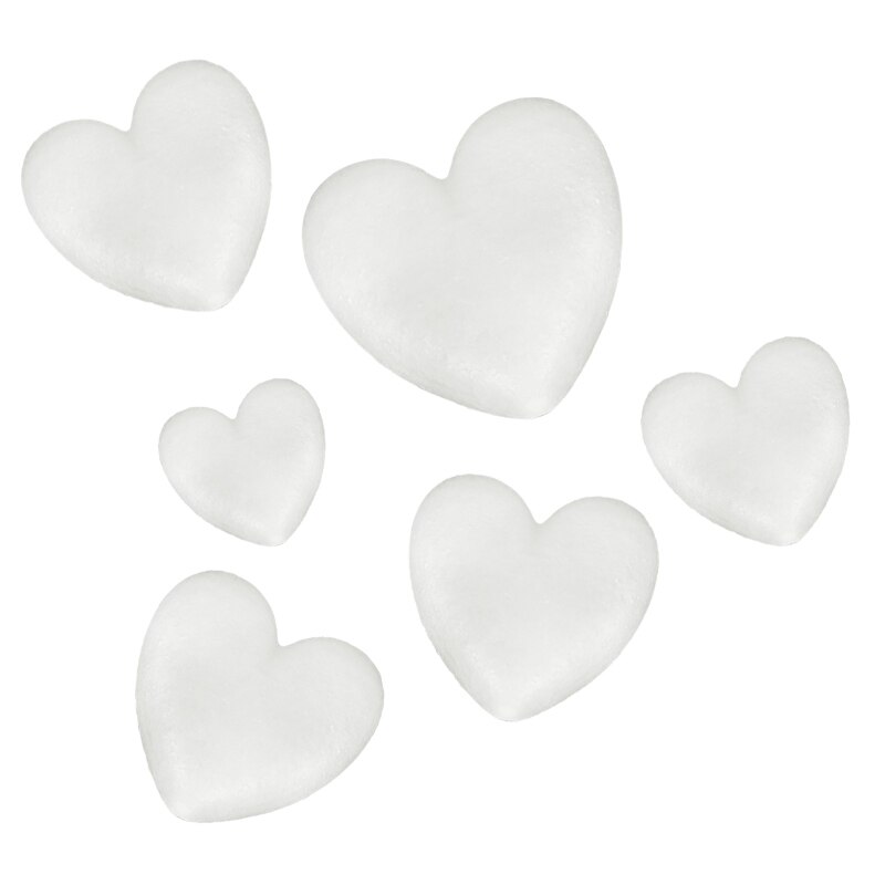 Kids DIY Foam Mold Christmas Party Decoration Supplies Polystyrene Styrofoam Foam Ball White Craft Heart-shaped Ornaments
