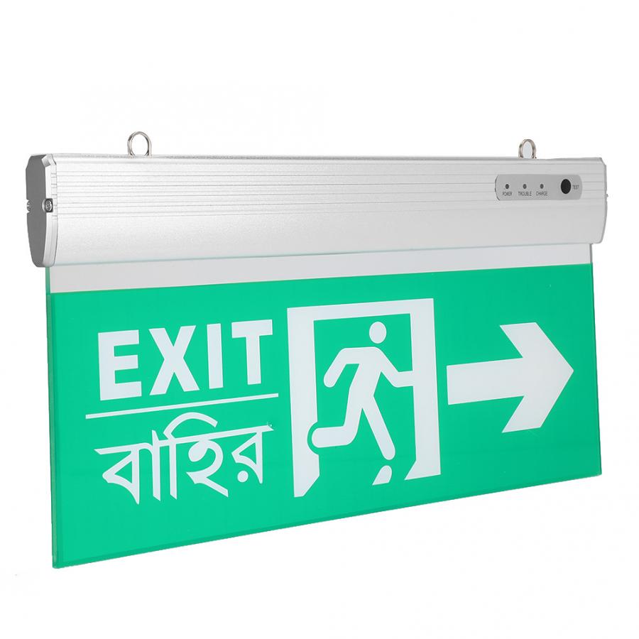 Left or Right LED Exit Sign PMMC Emergency Safety Evacuation Light Lamp Indicator 3W Hanging Led Exit Sign Lighting LED