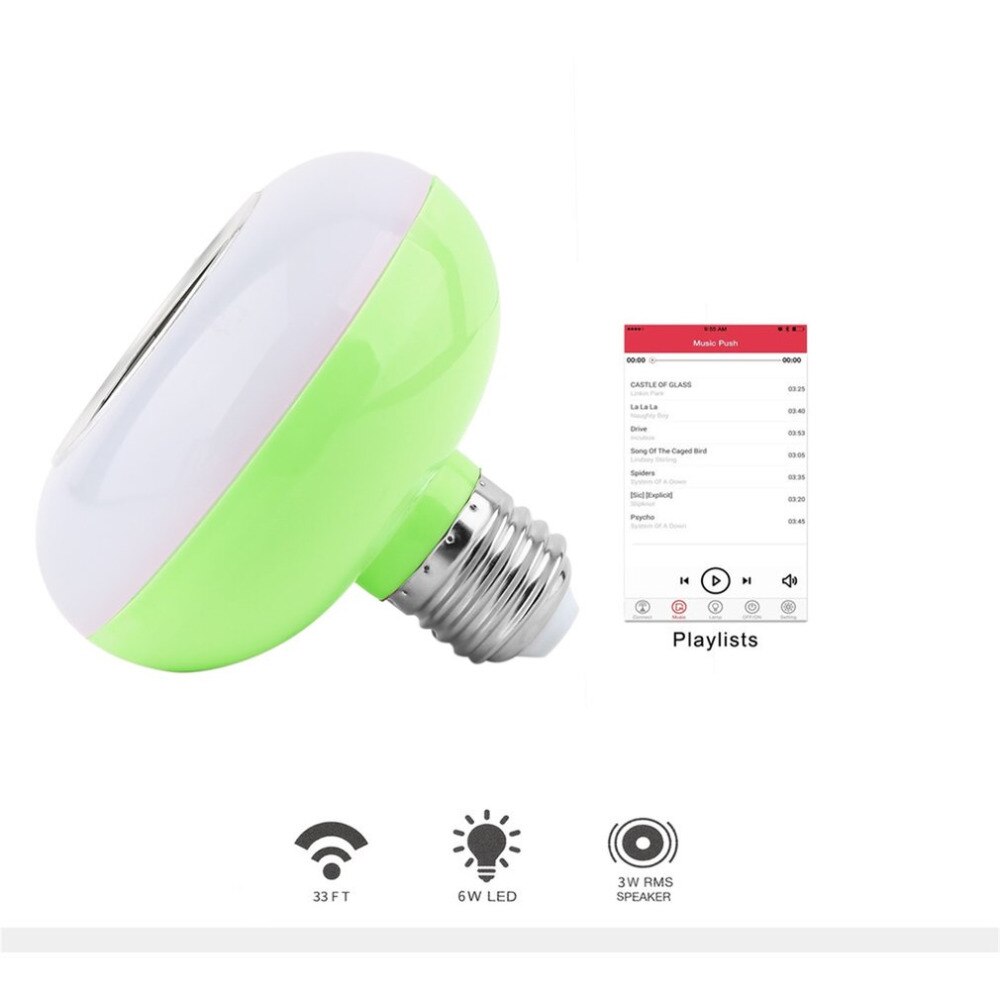 E27 3 W Draadloze Bluetooth LED Lamp Licht Muziek Lamp Stereo Speaker met 24 Keys Afstandsbediening Wit Blauw Groen roze