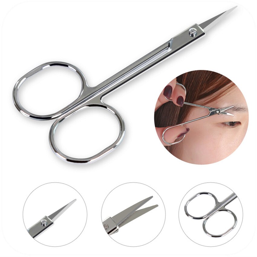 Curved Craft Scissors for Eyebrow Eyelash Extensions Stainless Steel Nose Hair & Beard Trimming Scissors for Men and Women