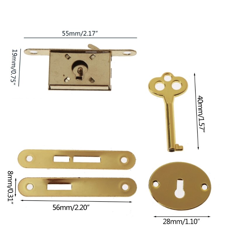 Bronze Mini Locks Full Mortise Locks Small Box Locks Decorative Antique Locks Jewelry Box Lock Replacement Cabinet Lock